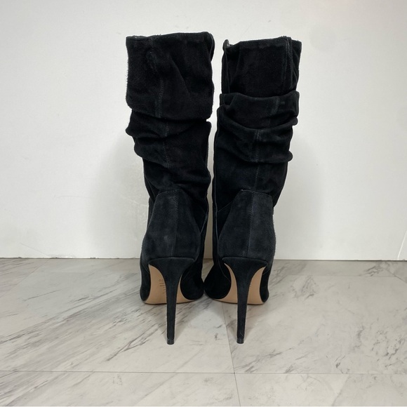 Schutz Ashlee Black Suede Slouch Heeled Boot 11B - Picture 3 of 16